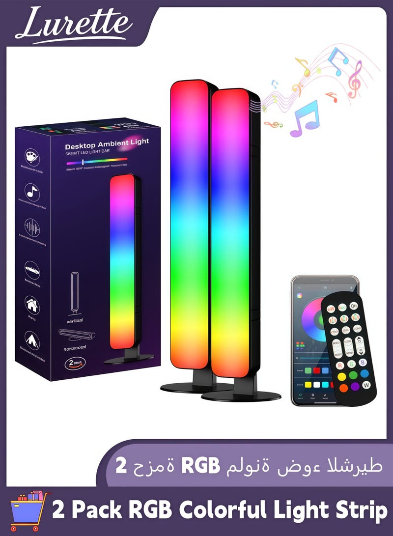Lurette 2Pack Smart RGB LED Light Strip, 15 Dynamic Modes, Supports Music Synchronization, Color Changing Gaming TV Backlight, 16 Million Colors, Suitable for Bedrooms, TVs, and Gaming Desks (Remote Control and Bluetooth) - Image 1