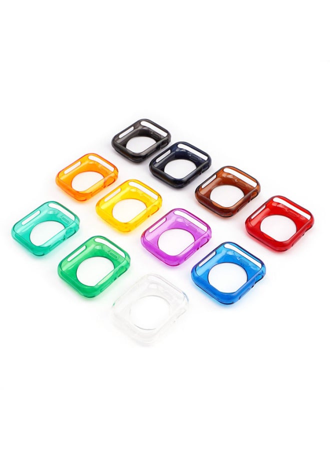 غطاء حماية رفيع للغاية من السيليكون الشفاف بالكامل لساعة Apple Watch الجيل 4/5/6/7/8 - اللون: بني جيلي - الأبعاد الخارجية: 42/44/45 مم - Image 3