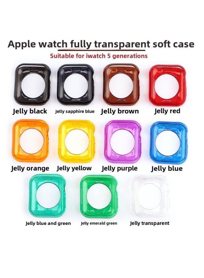 غطاء حماية رفيع للغاية من السيليكون الشفاف بالكامل لساعة Apple Watch الجيل 4/5/6/7/8 - اللون: بني جيلي - الأبعاد الخارجية: 42/44/45 مم - Image 2