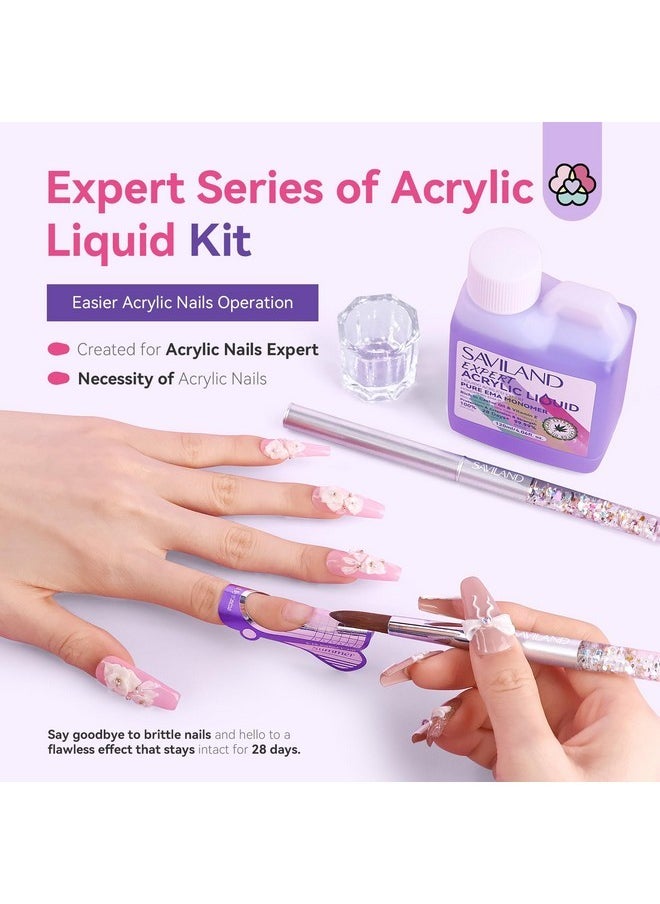 Saviland Ema Odorless Monomer Acrylic Liquid: 4 Oz Acrylic Nail Monomer For Acrylic Powder, Premium Acrylic Nail Brush Nail Primer Top Gel, Acrylic Nail Kit For Manicurist  - Image 4