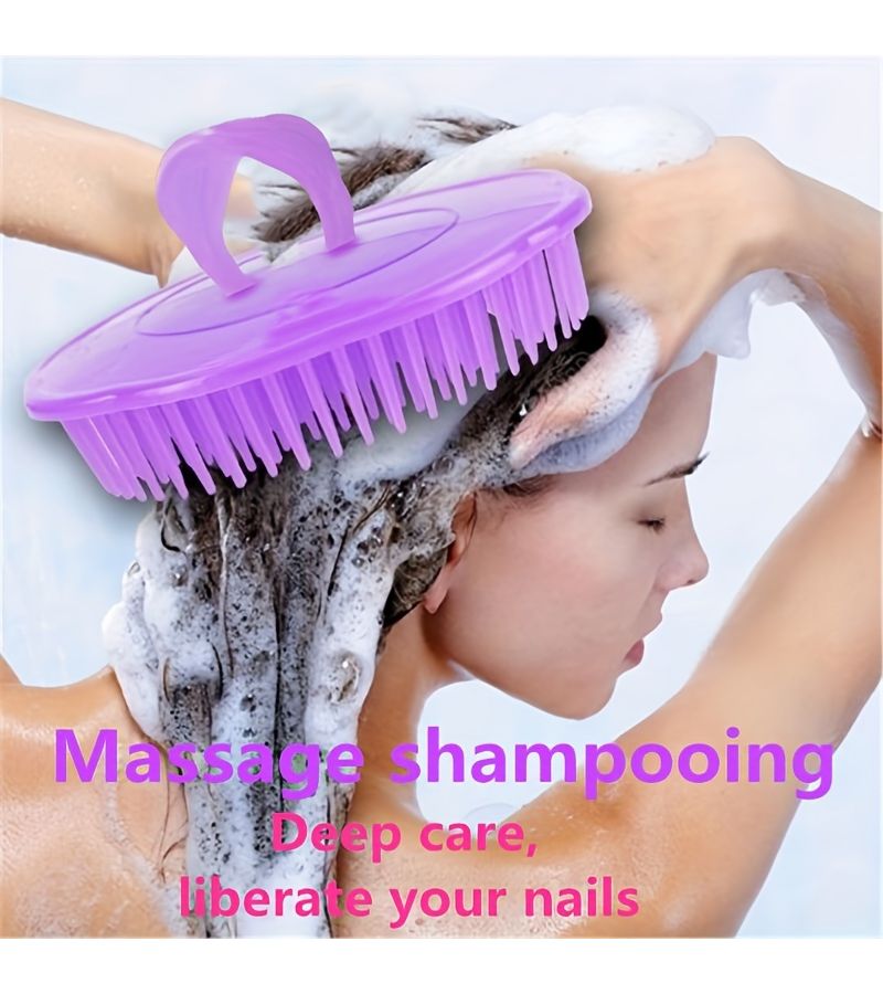 Scalp Massage Shampoo Brush Soft Gentle Comb Random Color For All Hair Types - Image 2