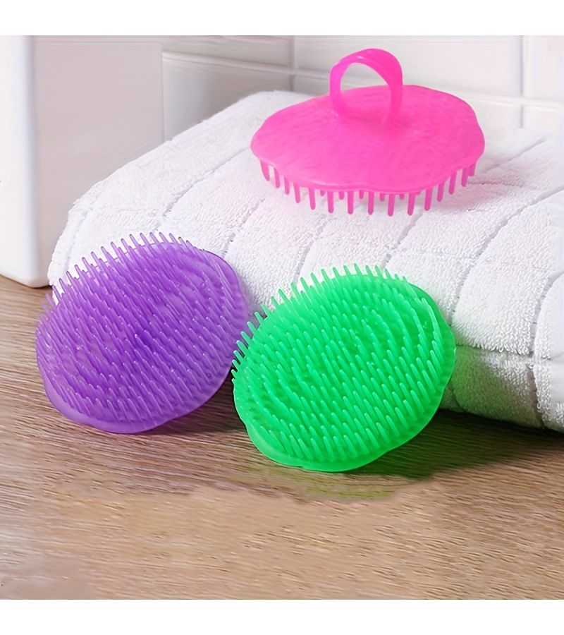 Scalp Massage Shampoo Brush Soft Gentle Comb Random Color For All Hair Types - Image 1