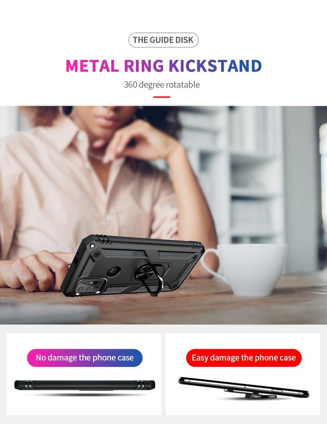 اس-توب جراب لهاتف Motorola Moto G10 / G30 مصنوع من مادة TPU + PC المقاومة للصدمات مع حامل دوار 360 درجة - Image 3
