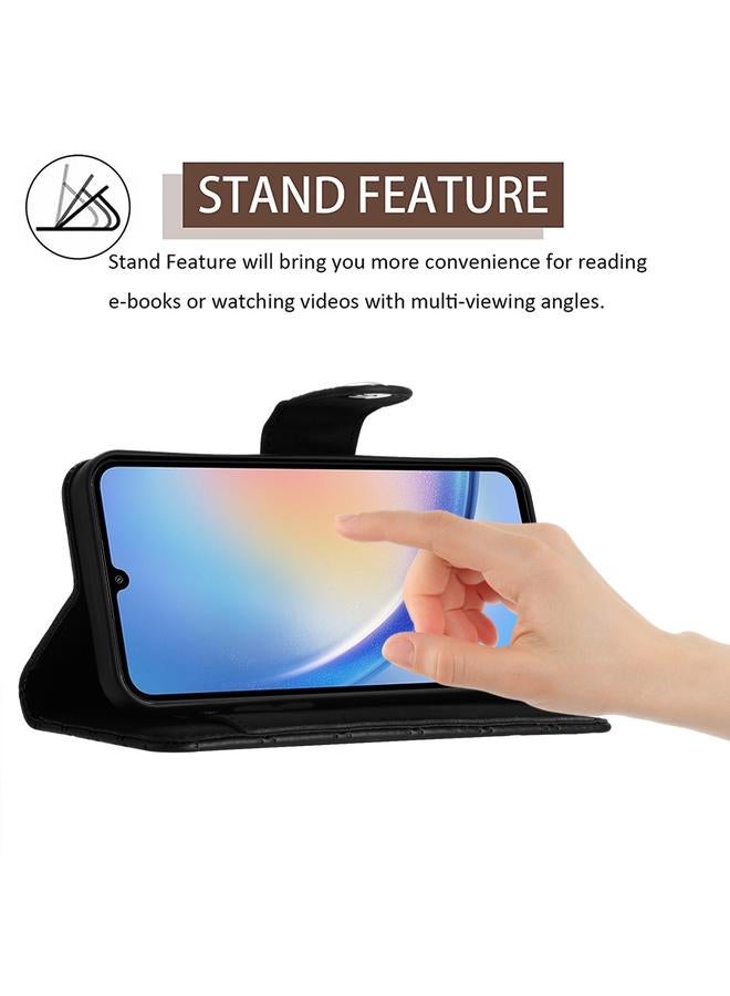 اس-توب جراب لهاتف Samsung Galaxy A54 جراب هاتف جلدي قلاب بملمس معيني مع حبل طويل - Image 4