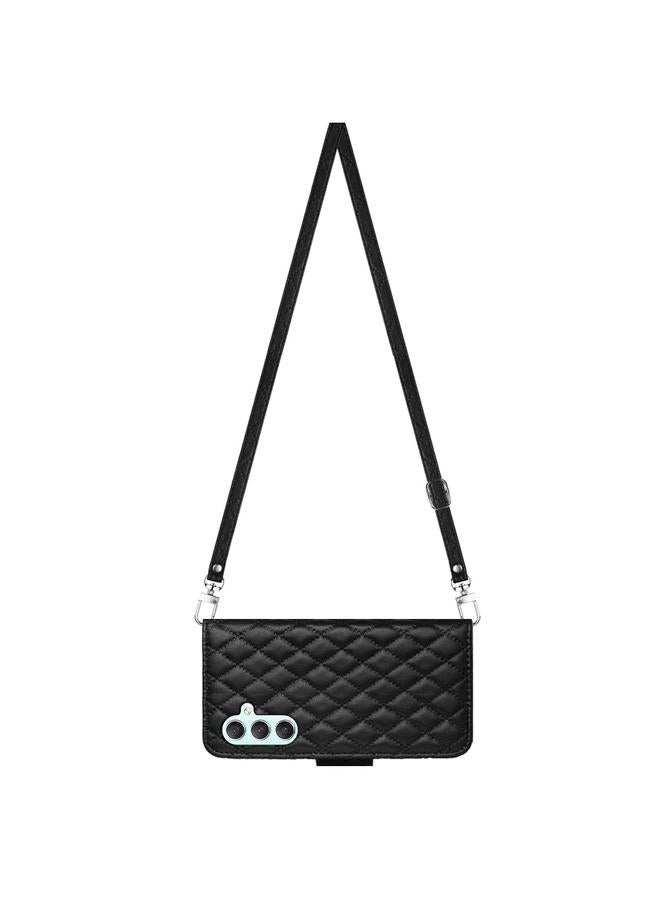 اس-توب جراب لهاتف Samsung Galaxy A54 جراب هاتف جلدي قلاب بملمس معيني مع حبل طويل - Image 3