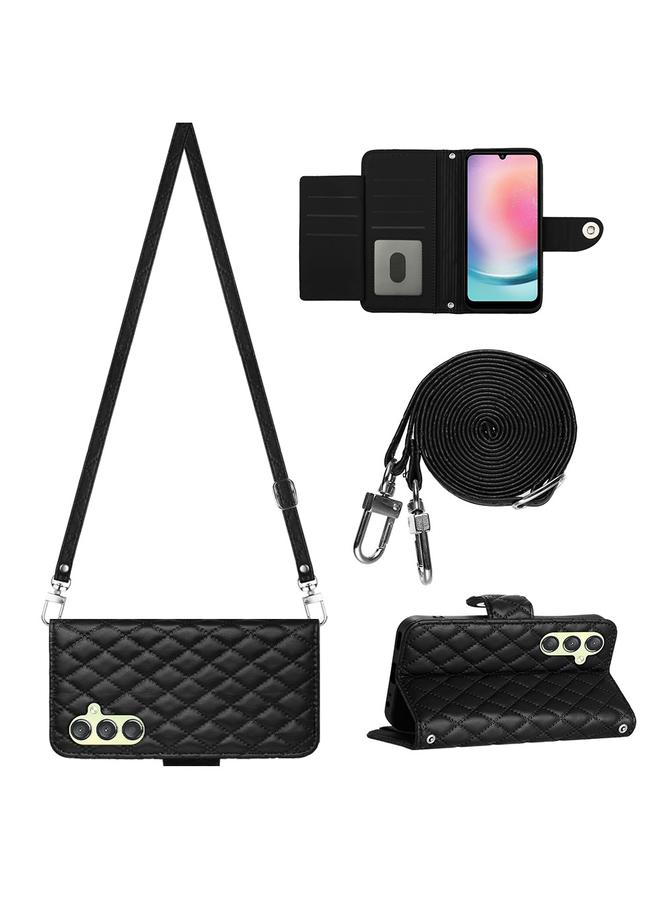 اس-توب جراب لهاتف Samsung Galaxy A54 جراب هاتف جلدي قلاب بملمس معيني مع حبل طويل - Image 1