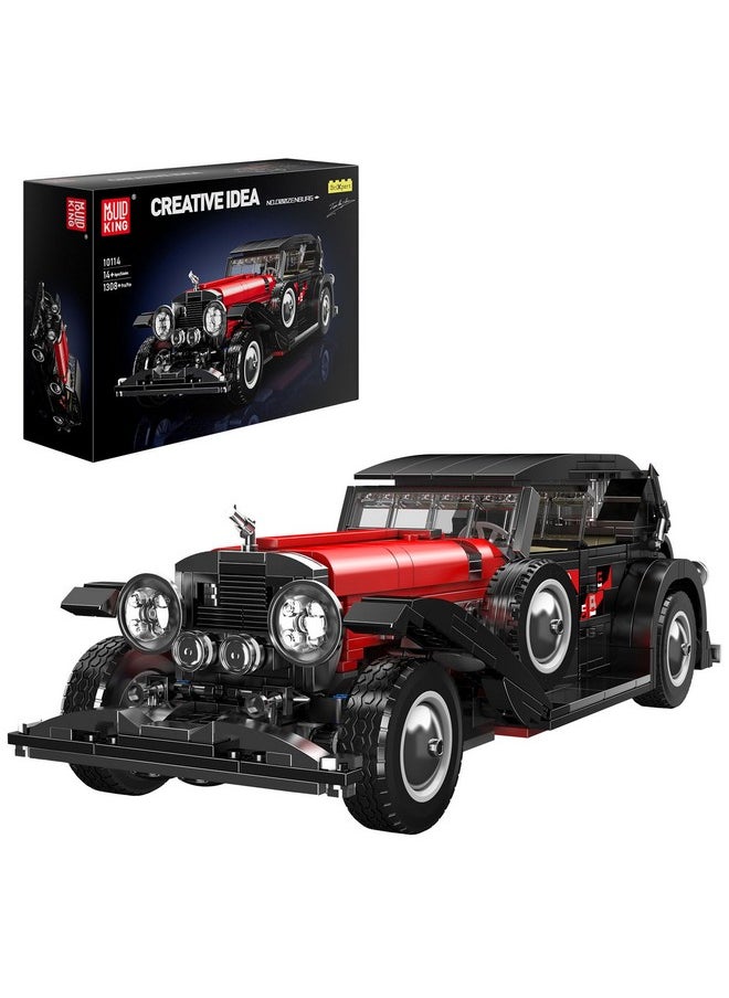 mould king Mould King Classic Car Building Sets, 10114 Vintage Car Model Build and Display, Collectible Retro Antique Vehicle Toys, Car Kits for Adults and Boys Girls Kids Aged 14+(1380 Pieces)  - Image 1