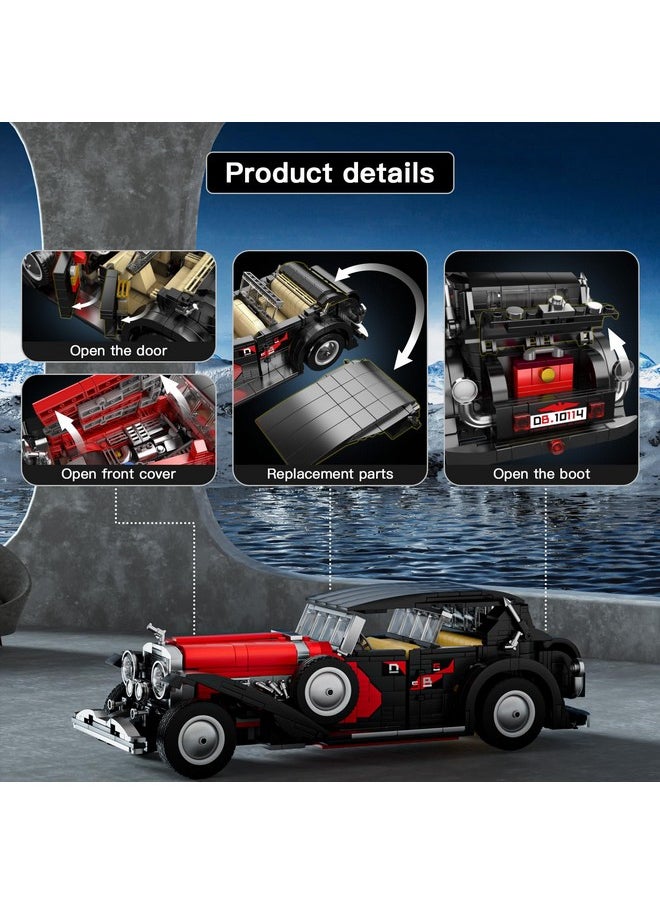 mould king Mould King Classic Car Building Sets, 10114 Vintage Car Model Build and Display, Collectible Retro Antique Vehicle Toys, Car Kits for Adults and Boys Girls Kids Aged 14+(1380 Pieces)  - Image 3