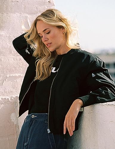 Zeagoo Womens Classic Quilted Jacket Short Bomber Jacket Coat, Black, Small - Image 2