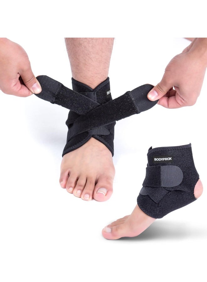 Bodyprox Ankle Support Brace, Breathable Neoprene Sleeve, Free size, Adjustable Wrap! - Image 1