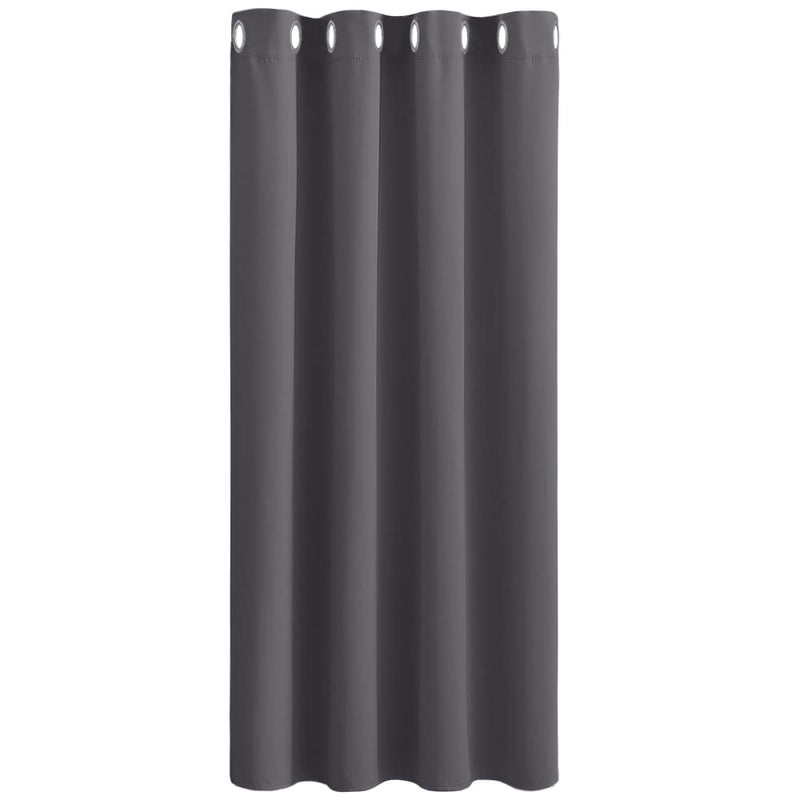 PONY DANCE Grey Blackout Curtain  Kitchen Curtains Sold as 1 Panel 52 x 54inch Short Caravan Curtain Super Soft Solid Small Window Ring Top Window Panel for Bedroom Nursery Home Indoor