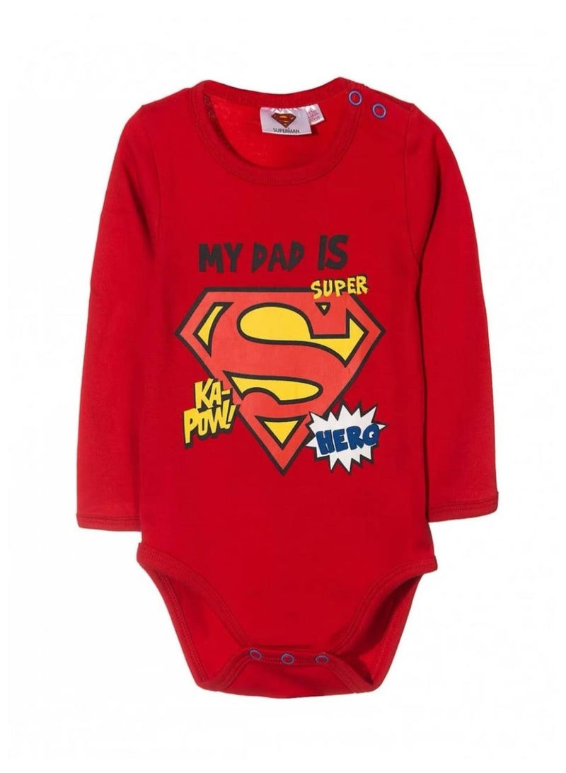 SUPERMAN Baby Bodysuit Long Sleeves By Kids TV - Image 1