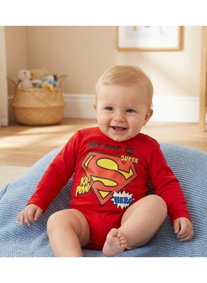 SUPERMAN Baby Bodysuit Long Sleeves By Kids TV - Image 2