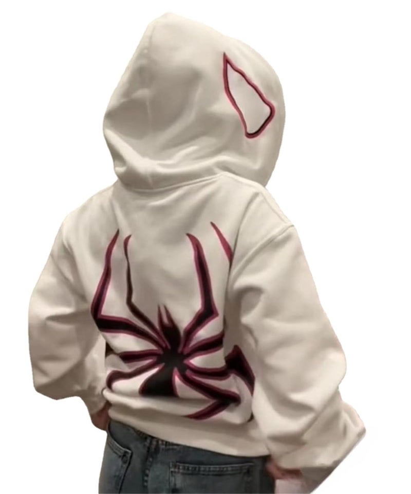 Asadovce Women Men Zip Up Y2k Oversized Hoodie Spider Graphic Full Zipper Sweatshirt Teen Girls Grunge Streetwear Jacket - Image 1