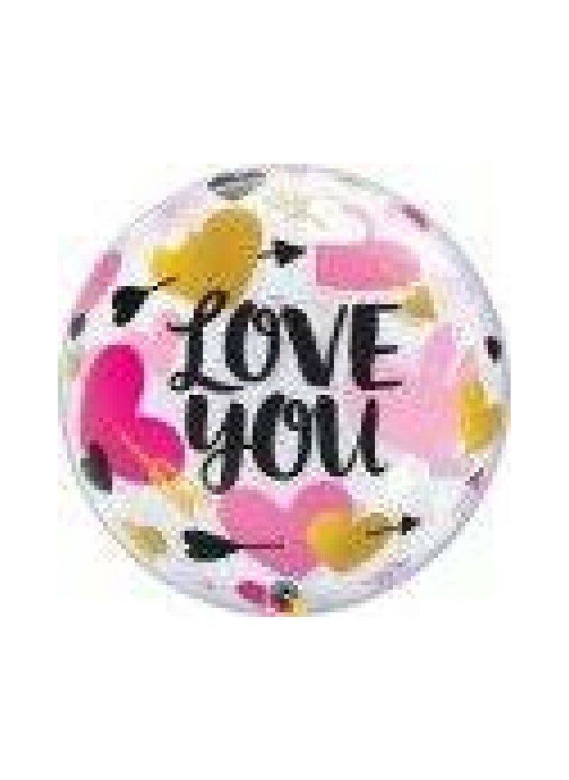 Qualatex - Love You Hearts & Arrows Buble Bln 22in - Image 1