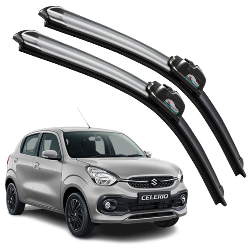 ROYALTECH Frameless Rubber Car Wiper Blades Set of 2 Compatible with (CelerioX (2019-2020) (D-21,P-14)) - Image 1