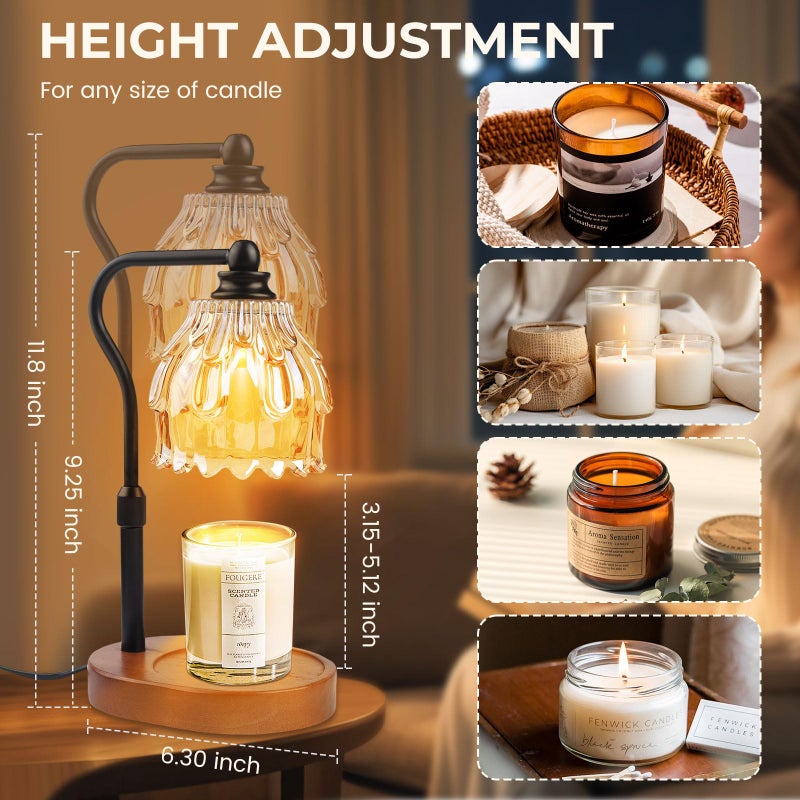 Fitrobust Candle Warmer Lamp with Timer and Wireless Remote Control, Dimmable Candle Warmer for Jar Candles, Height Adjustable Wax Melts Warmer, House Warming Gifts New Home Decor, Gifts for Women Mom(2 Pack) - Image 3