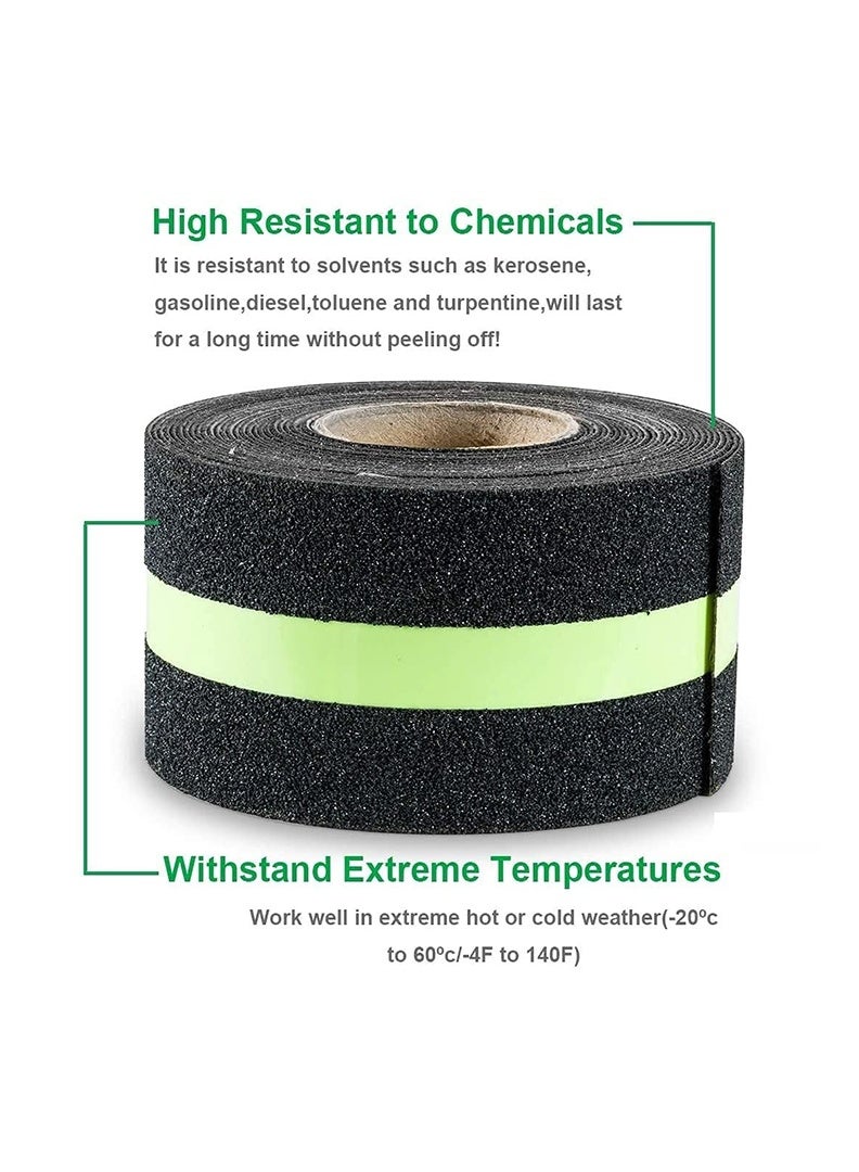 شريط قبضة مضاد للانزلاق مضيء في الظلام، شرائط درج لاصقة مانعة للانزلاق، شريط مانع للانزلاق مقاس 5 سم × 5 م متين للحواجز الخارجية والداخلية، شريط قبضة مانع للانزلاق مقاوم للماء وآمن للانزلاق في الأحواض والقوارب، مريح للأقدام العارية. - Image 3