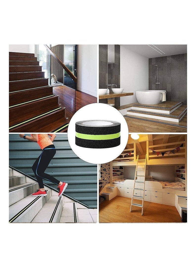 Auger Anti Slip Grip Tape Glowing in Dark, Non Slip Adhesive Stair Treads, 5cmx5m Heavy Duty Grit Anti Slip Tape for Stairs Outdoor Indoor, Waterproof Safety Non-Slip Traction Grip Tape to Tubs, Boats, Comfortable for Bare Feet - Image 5