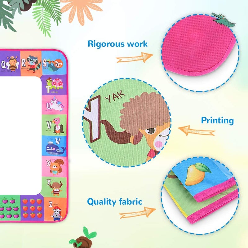 Toyk Water Doodle Mat - Kids Painting Writing Doodle Toy Board - Color Doodle Drawing Mat Bring Magic Pens Educational Toys for Age 3 4 5 6 7 8 9 10 11 12 Year Old Girls Boys Age Toddler Gift (Pink) - Image 4