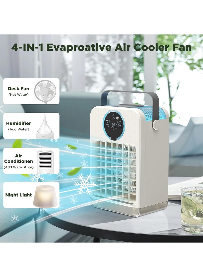 Cooling Fan, 3-IN-1 Evaporative Air Cooler with Touch Screen, 3 Speeds & 3 Timers, Cold/Natural Wind Modes, 7-Color LED Lights, Desktop Cooling Fan for Home Office Outdoors - Image 2
