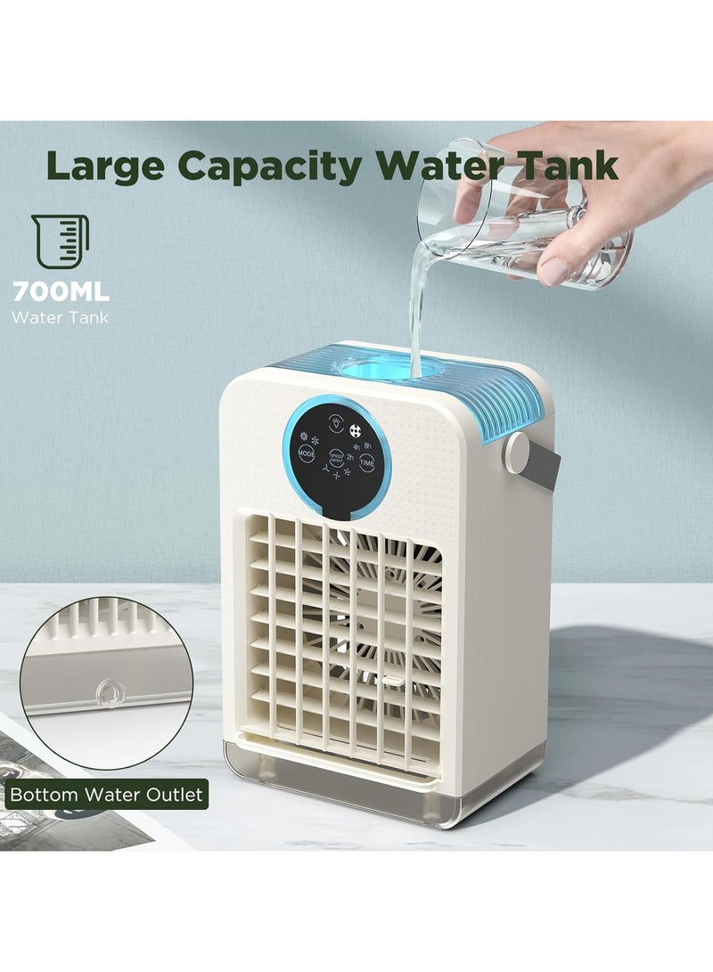 Cooling Fan, 3-IN-1 Evaporative Air Cooler with Touch Screen, 3 Speeds & 3 Timers, Cold/Natural Wind Modes, 7-Color LED Lights, Desktop Cooling Fan for Home Office Outdoors - Image 4