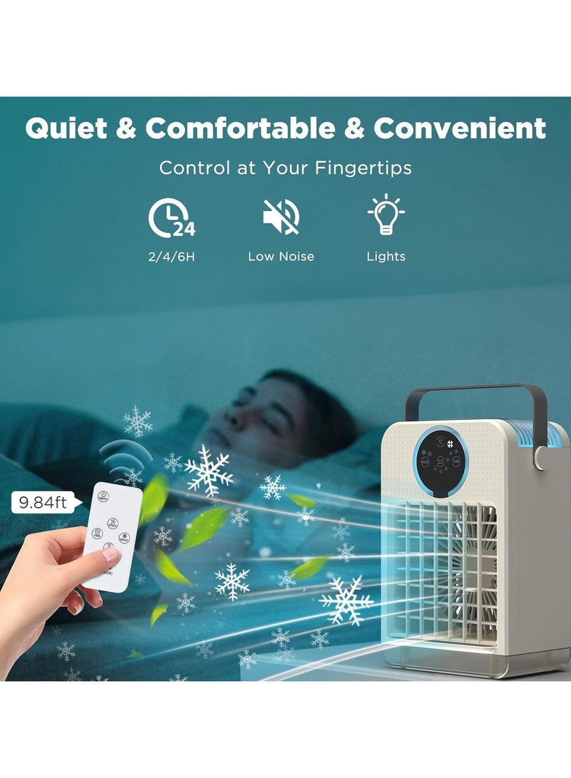 Cooling Fan, 3-IN-1 Evaporative Air Cooler with Touch Screen, 3 Speeds & 3 Timers, Cold/Natural Wind Modes, 7-Color LED Lights, Desktop Cooling Fan for Home Office Outdoors - Image 5