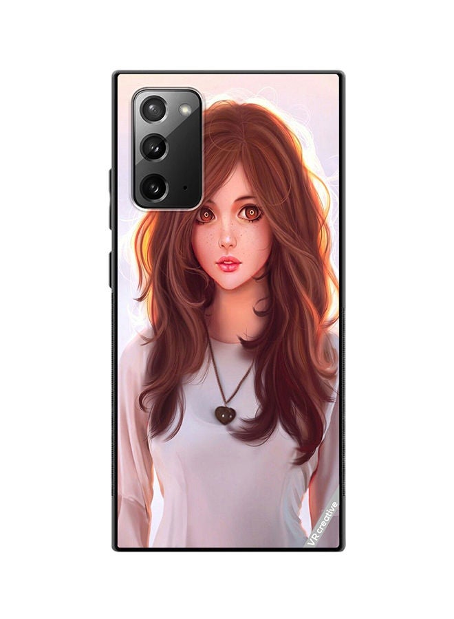 VR CREATIVE Protective Case Cover For Samsung Galaxy Note20 5G Girl With Curly Hair Design Multicolour - Image 1