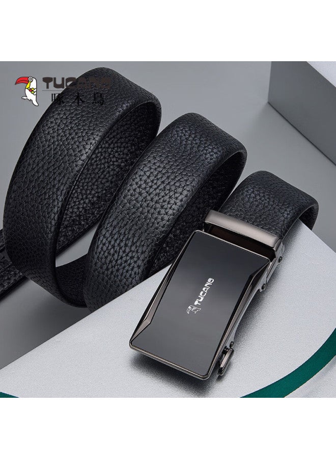 Tucano Men's Genuine Leather Belt, Business Casual Automatic Buckle Waist Belt, Qixi Valentine's Day Gift For Boyfriend Or Husband