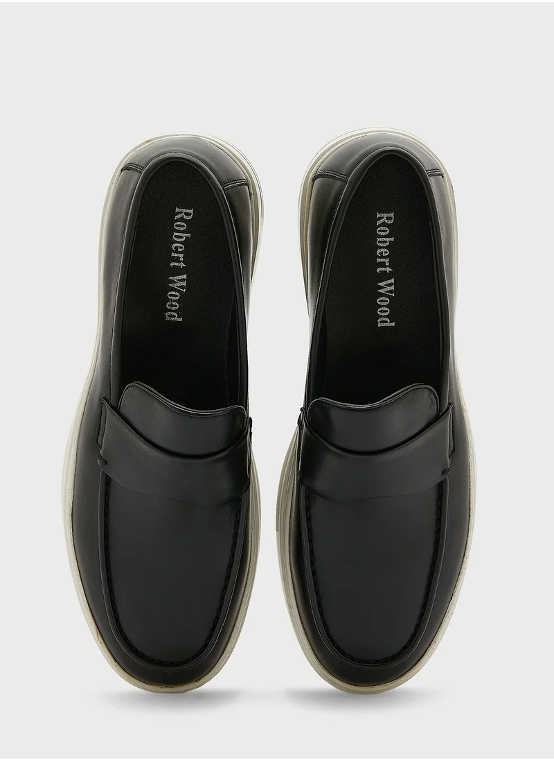 Robert Wood Faux Leather Casual Slip Ons