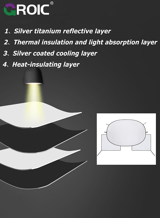 GROIC Car Sun Shade Umbrella,Cooling Car Windshield  Sun Shade Protect,Windshield Umbrella Sun Shade for Car,Portable Windshields Cover for Keeping The Cars Cool - Image 3