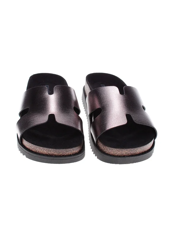 موليكا Moleca Ladies Flat Sandals Graphite | Made In Brazil