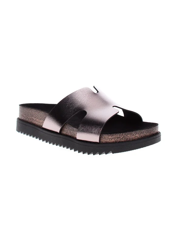 موليكا Moleca Ladies Flat Sandals Graphite | Made In Brazil