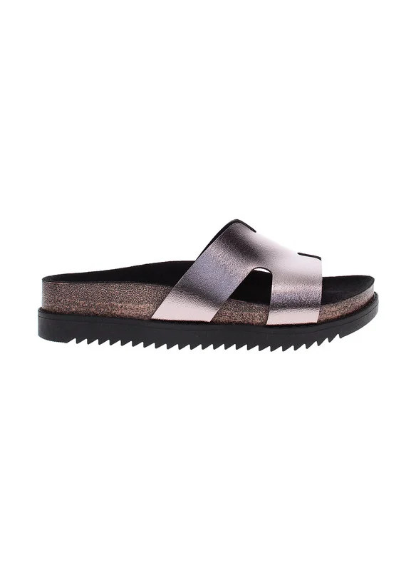 موليكا Moleca Ladies Flat Sandals Graphite | Made In Brazil