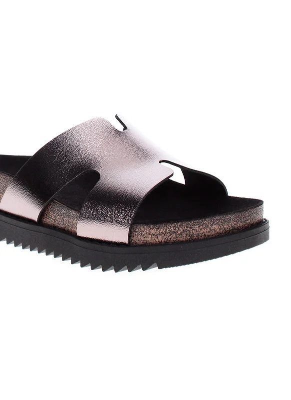 موليكا Moleca Ladies Flat Sandals Graphite | Made In Brazil