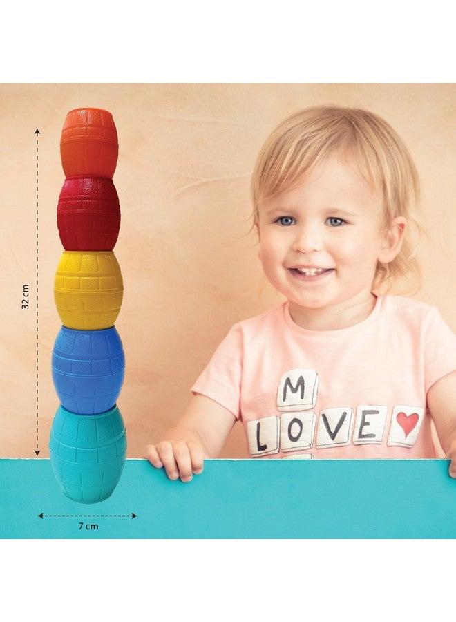 Giggles - Stacking Barrels, Stacking toy for kids, Blocks with Animals, Colour sorting, ,Stack and Nest, 12 months & above, Infant and Preschool Toys - Image 2