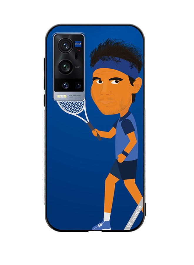 VR CREATIVE Protective Case Cover For Vivo X60 Pro Plus Tennis Player Male Character Design Multicolour - Image 1