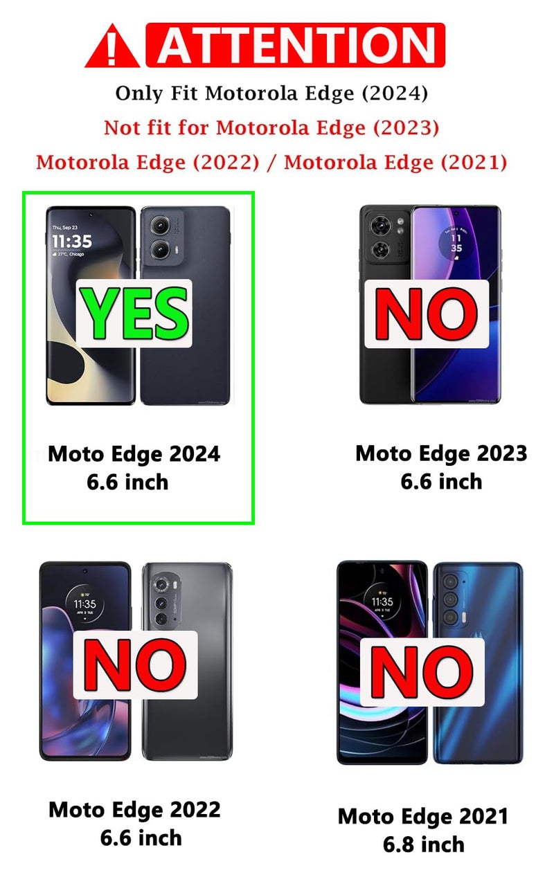 Warsia for Motorola Edge 2024 Case, with HD Screen Protector [Military Grade Drop Tested] Heavy-Duty Tough Rugged Shockproof Protective Case for Moto Edge 2024, Black - Image 2