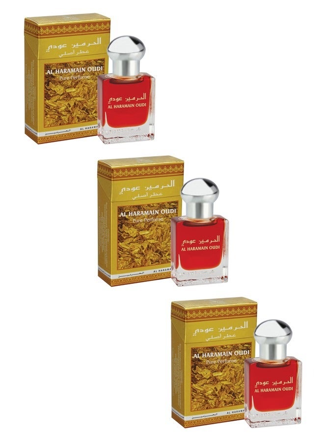 الحرمين 3 قطع عطر حرمين عودي 15 مل زيتي للجنسين - Image 1