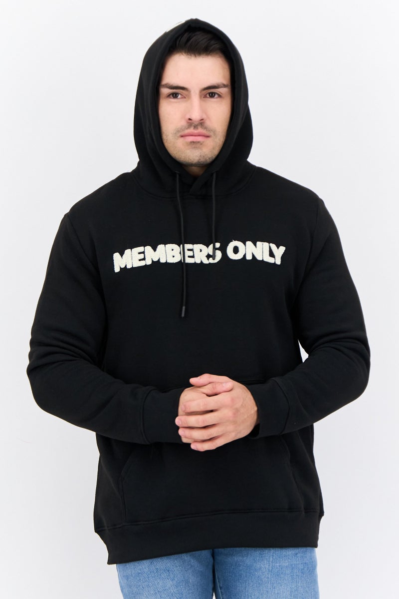 MEMBERS ONLY Men Embroidered Logo Long Sleeves Hoodie, Black - Image 1
