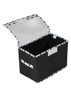 Kuber Industries Kuber Industries Dot Printed Multiuses Small Non-Woven Storage Box/Organizer With Tranasparent Lid- Pack of 3 (Black) -44KM0413  - Image 4
