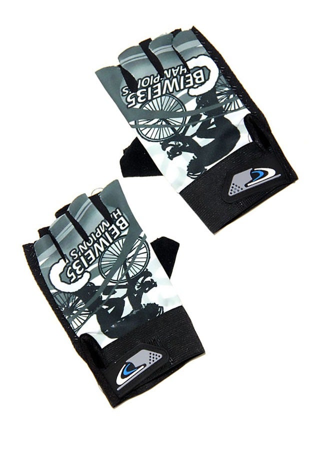 إيه جي دي قفازات بتصميم نصف إصبع مقاومة للانزلاق تسمح بالتهوية مناسبة لركوب الدراجات للجنسين - Image 2