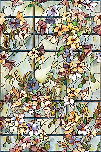Artscape Trellis | Privacy Window Film with Vibrant Colored Pattern | Non-Adhesive & UV Protection | Easy to Apply & Removable | 24 x 36 Inches | Made in USA - Image 3