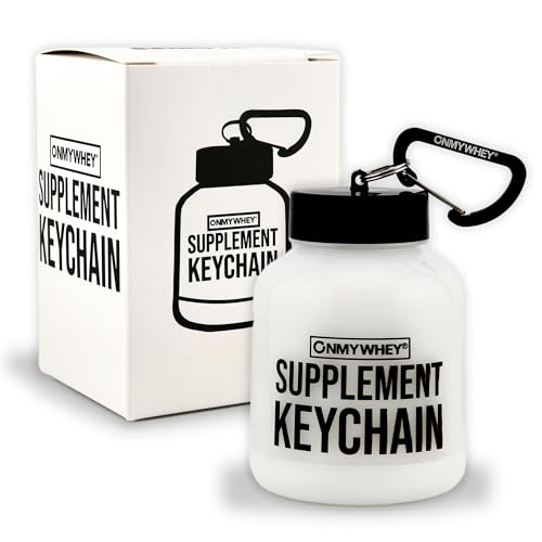 ONMYWHEY Protein Powder Container Funnel To Go 180ml - Travel Water Bottle Funnel For Mixes, Portable Pre Workout Supplement Containers & Dispenser Funnels, Mini Preworkout Supplements Holder Keychain Bottles - Image 1