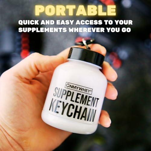ONMYWHEY Protein Powder Container Funnel To Go 180ml - Travel Water Bottle Funnel For Mixes, Portable Pre Workout Supplement Containers & Dispenser Funnels, Mini Preworkout Supplements Holder Keychain Bottles - Image 5