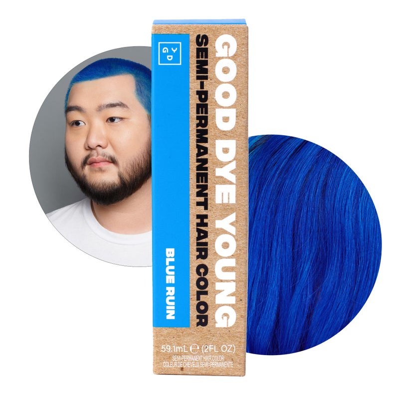 Good Dye Young Streaks and Strands SemiPermanent UVProtective Conditioning Hair Color Blue Ruin PPDFree CrueltyFree Vegan Lasts 1524 Washes