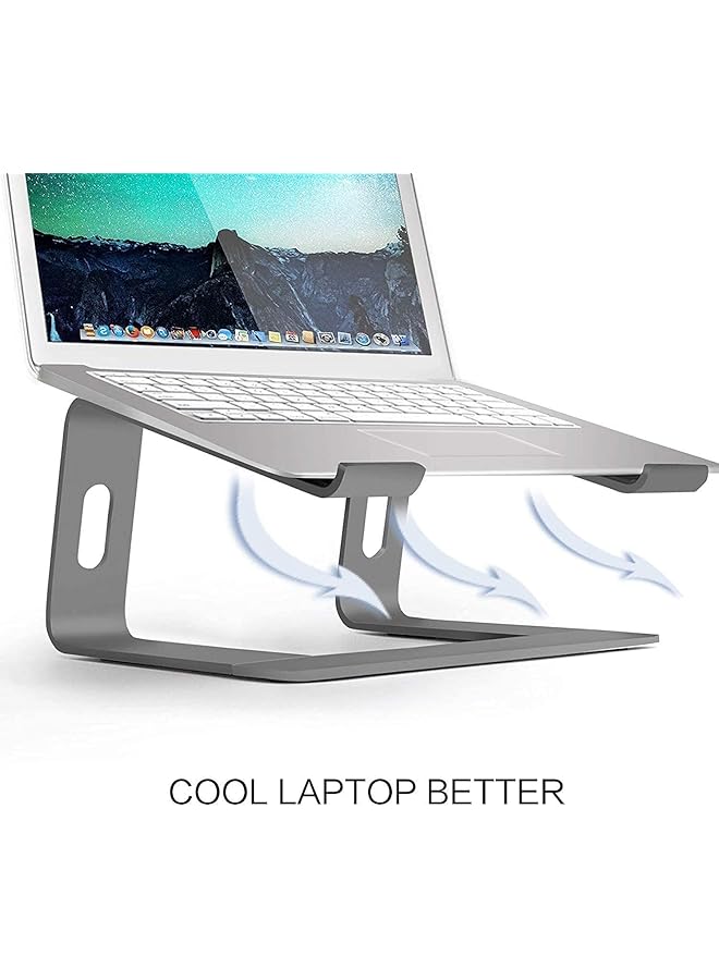 SMILEE Laptop Stand For Desk Aluminum Laptop Riser Adjustable Notebook Holder For 10 15.6 Inch Laptops Ergonomic Laptop Elevator Grey  - Image 4