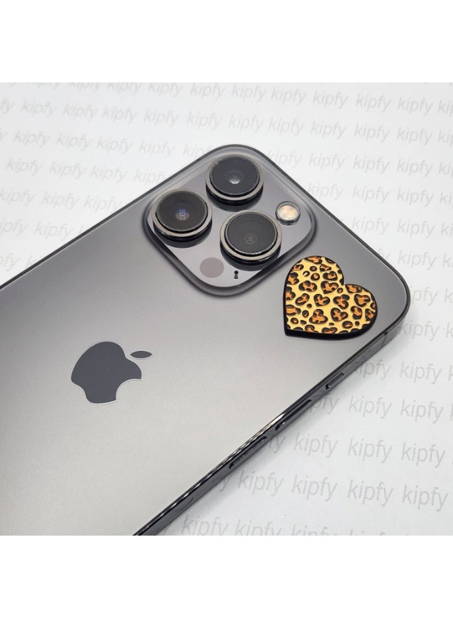 Kipfy Leopard Print Heart Metal Sticker for Car, Laptop, Water Bottle, Mobile Phone & Notebook | Self-Adhesive - Image 3