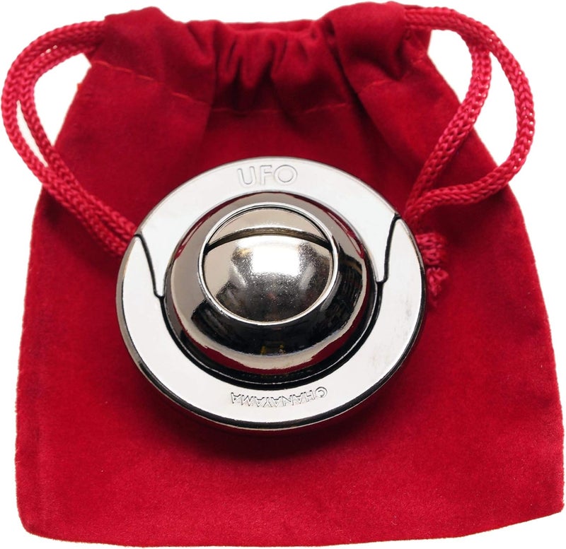 Bepuzzled UFO Hanayama Brain Teaser Puzzle New 2019 Release Level 4 Difficulty Rating RED Velveteen Drawstring Pouch Bundled  - Image 1