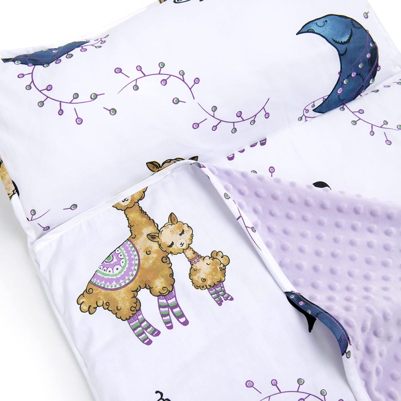 JumpOff Jo - Toddler Nap Mat - Sleeping Bag for Kids with Removable Pillow and Ultra Soft Blanket for Preschool, Daycare, and Sleepovers - Llama & Mama - Image 5